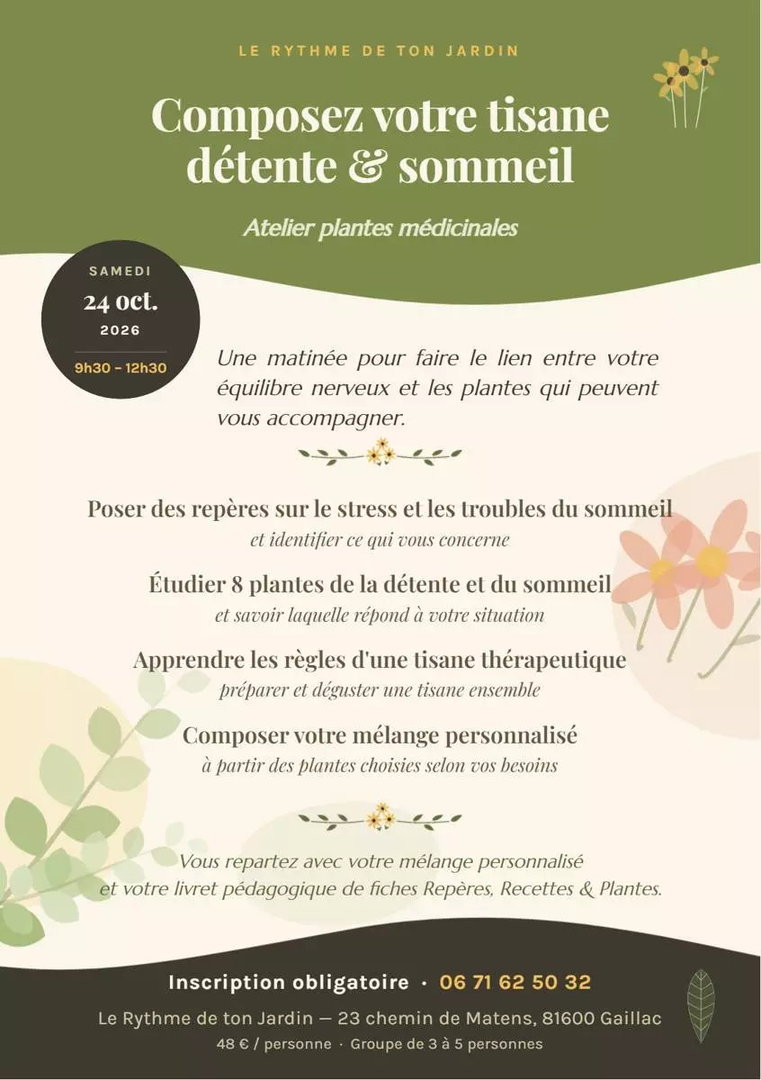 Atelier "Composez votre tisane détente & sommeil"
