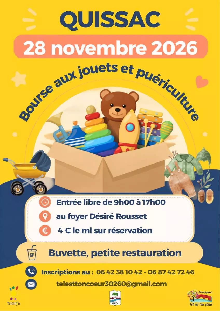 Bourse aux Jouets et Vetements au Profit du Telethon a Quissac