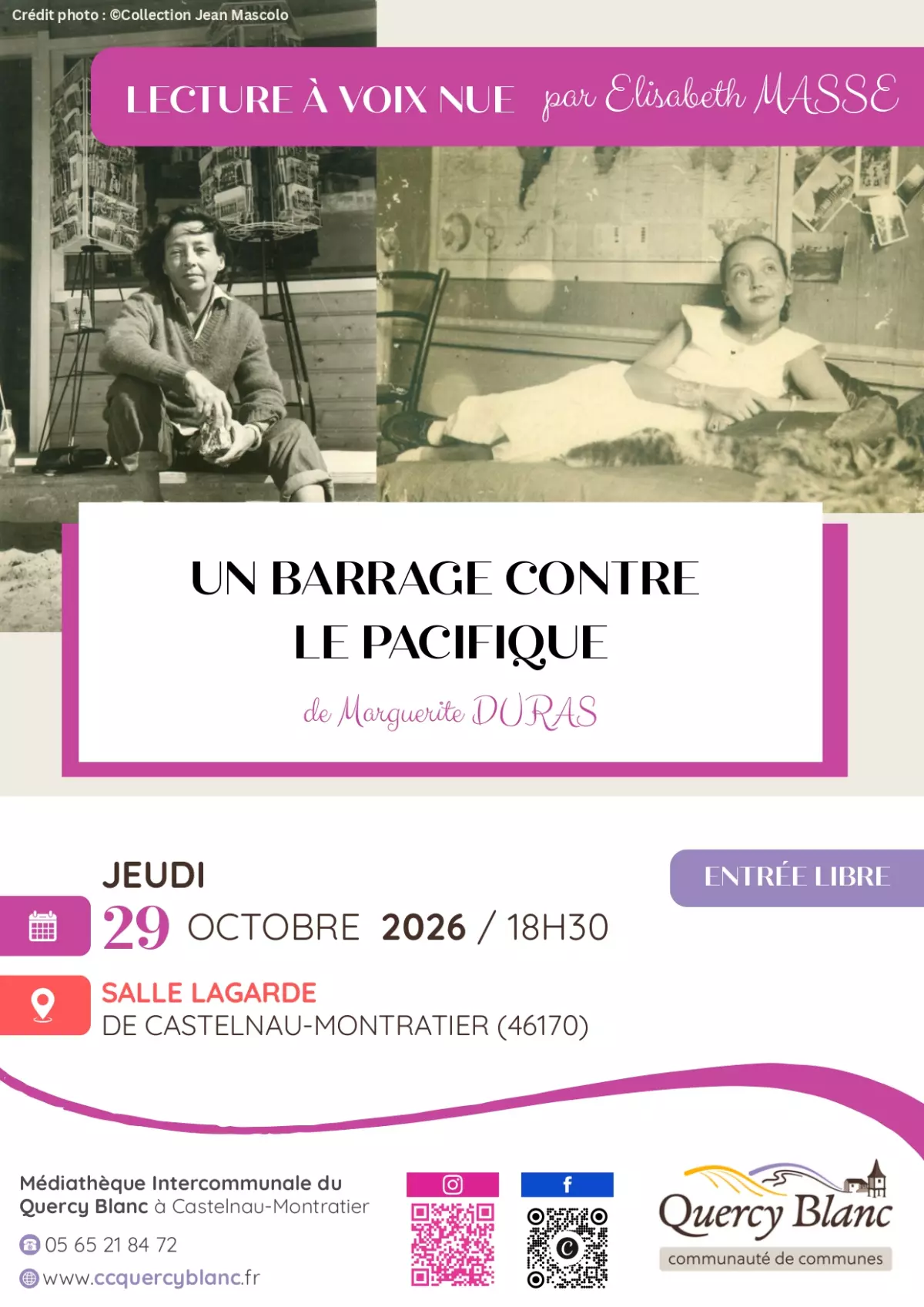 Lecture à voix nue : Un barrage contre le Pacifique