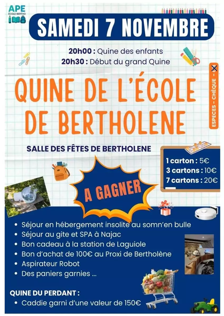 Quine de l'école de Bertholène