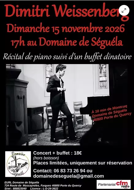 Récital de piano avec Dimitri Weissenberg au Domaine de Séguéla