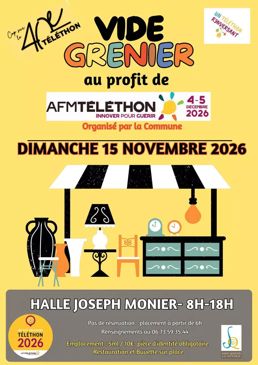 Vide-grenier au profit du Téléthon