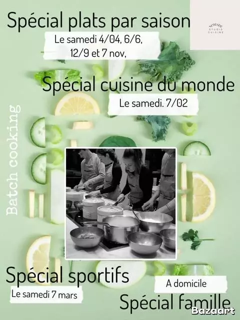 Atelier Cuisine "Mes plats de la semaine prêt en 3h"- thème Recettes de Printemps
