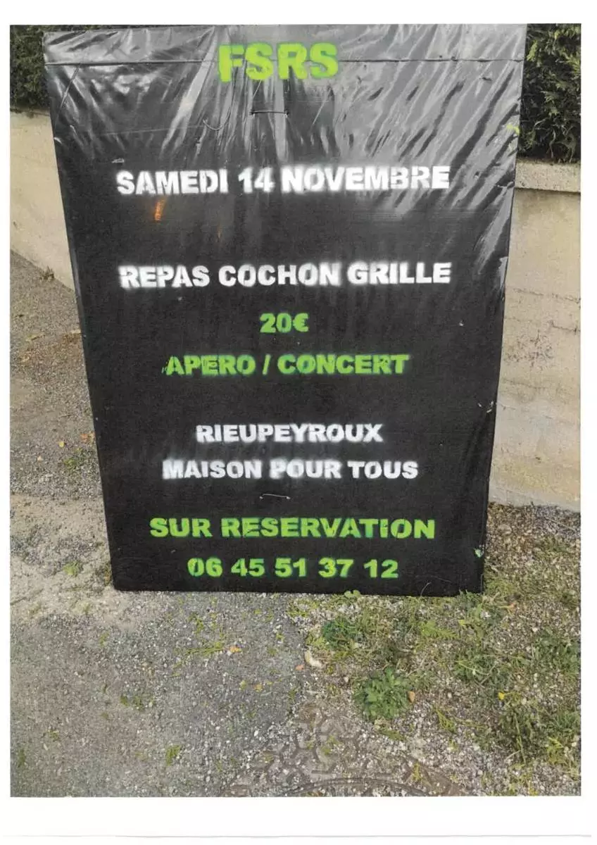 Repas cochon grillé