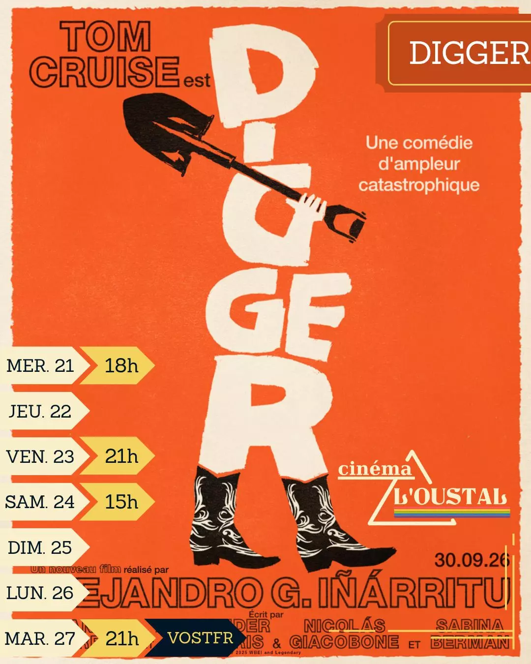 Digger, 2H09, Comédie/Action de Alejandro G. Iñárritu avec Tom Cruise, Riz Ahmed, John Goodman, Sandra Hüller, Michael Stuhlbarg
