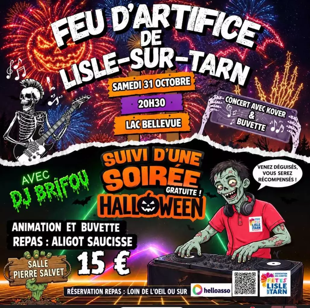 Soirée halloween avec feu d'artifice