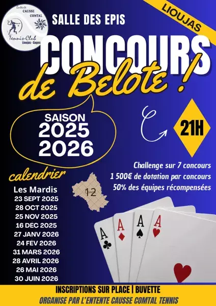 Concours de belote à Lioujas