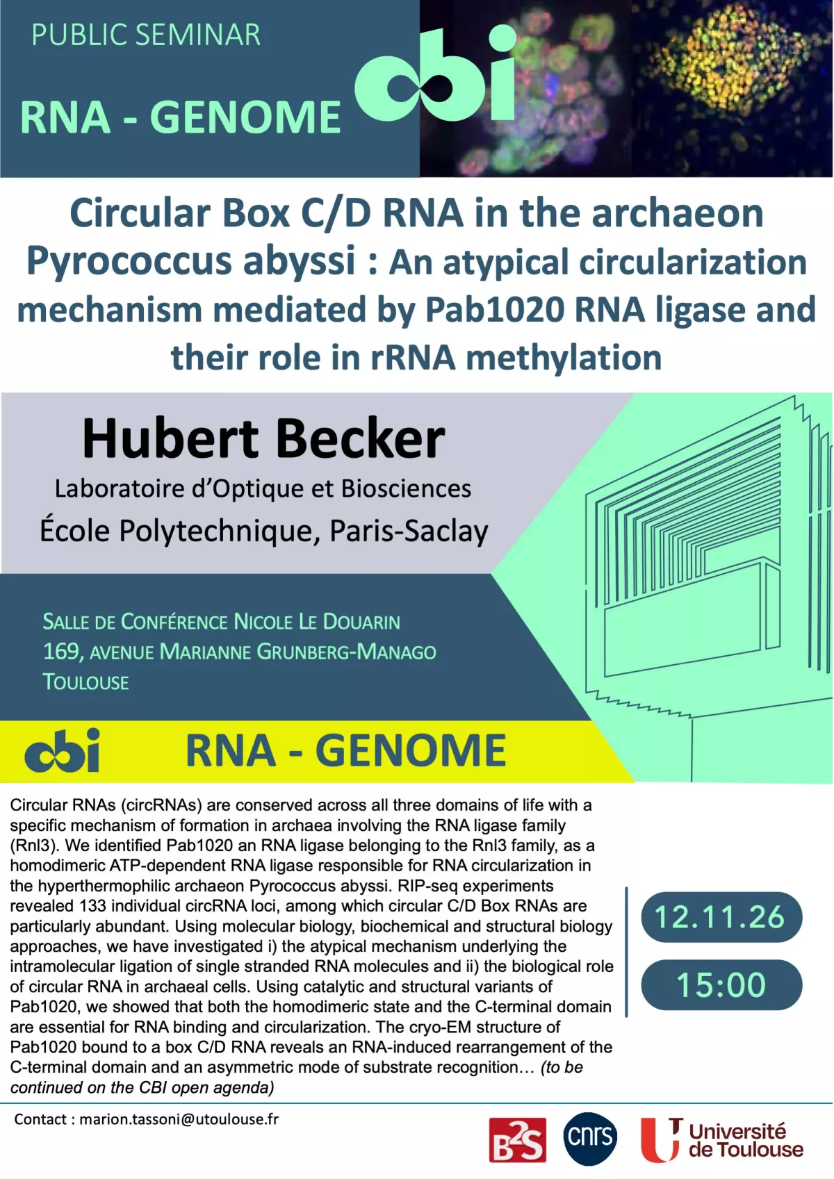 Circular Box C/D RNA in P. abyssi : An atypical circularization mechanism mediated by Pab1020 RNA ligase and their role in rRNA Methylation.