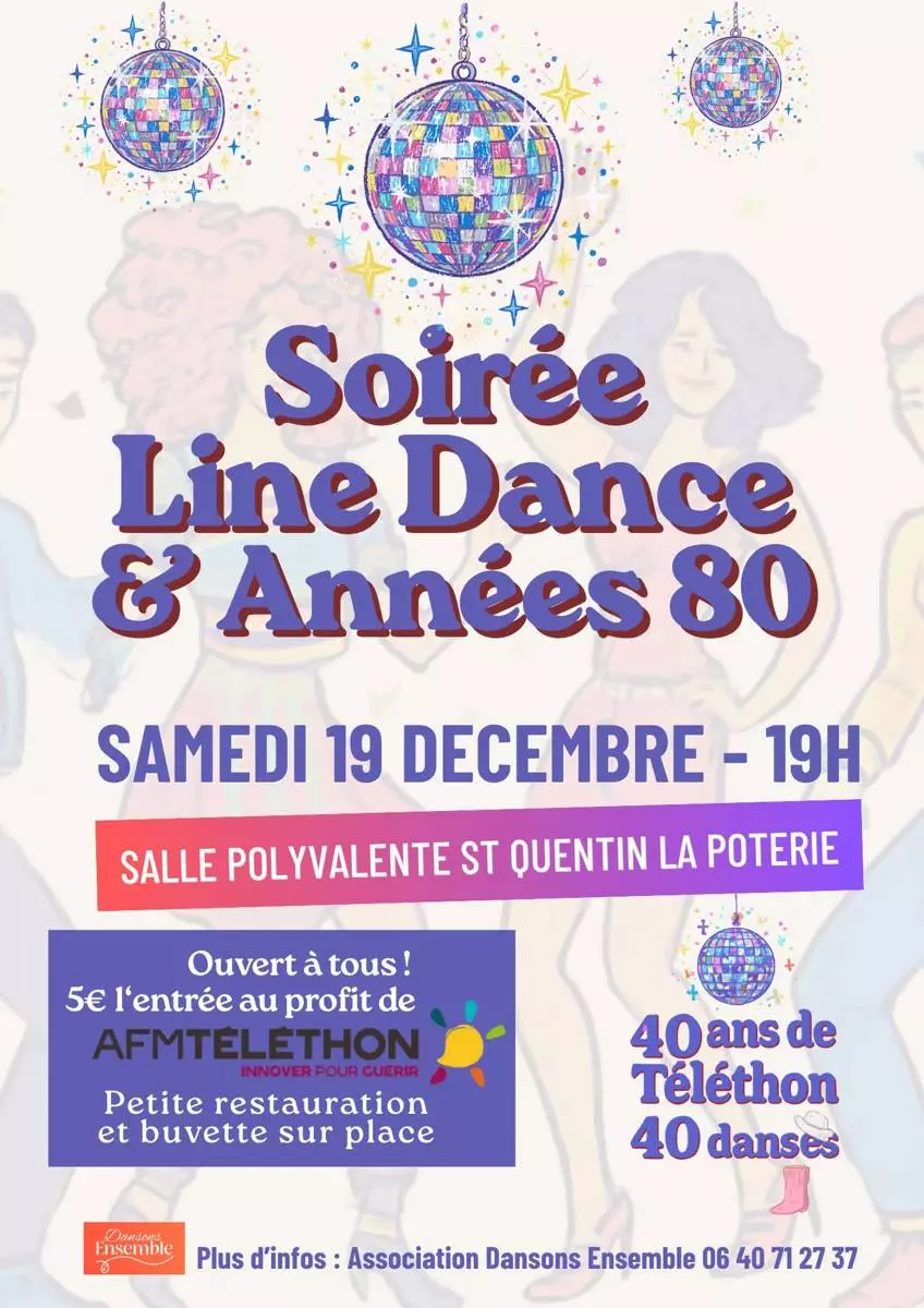 Soirée Line Dance et Année 80 - Téléthon