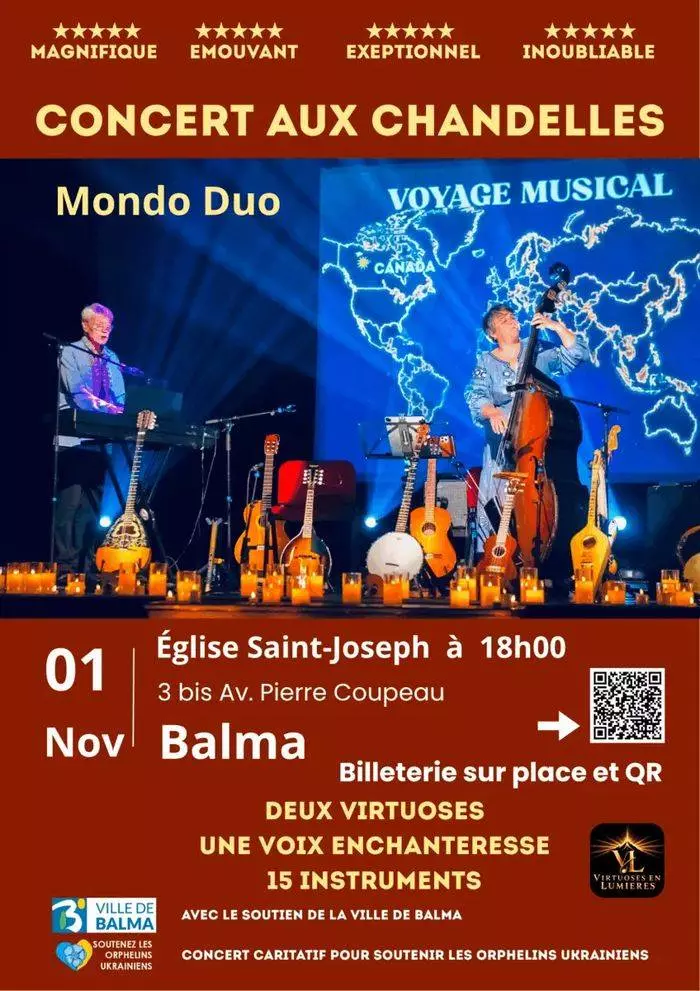 Concert aux chandelles de Mondo Duo - Dimanche 1 novembre