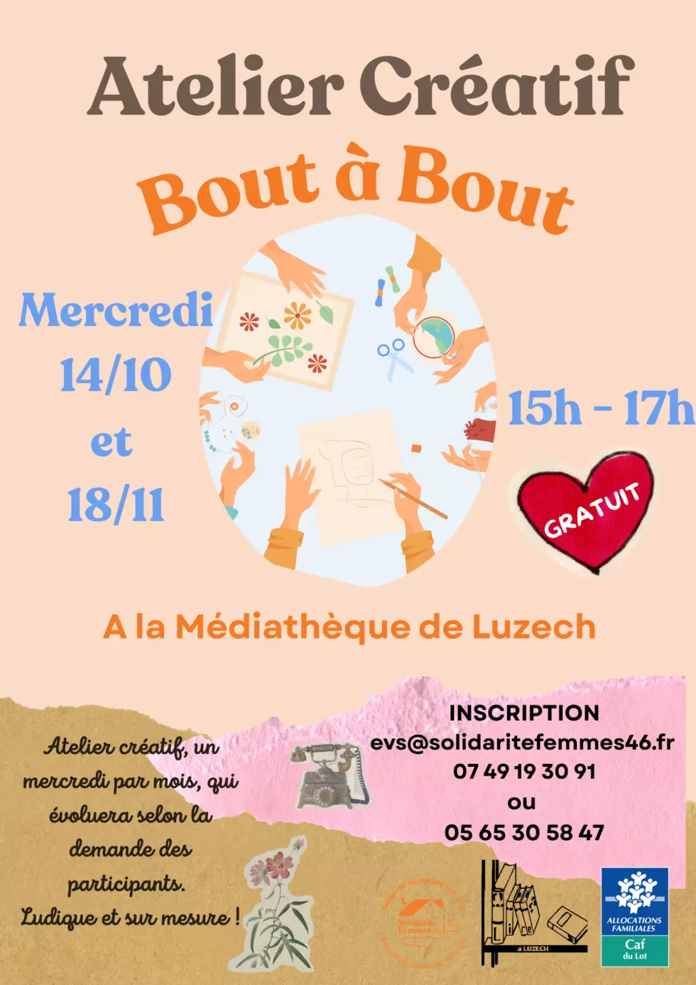 Atelier créatif à la médiathèque de Luzech