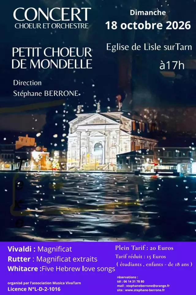 Concert chorale et orchestre : Petit Choeur de Mondelle