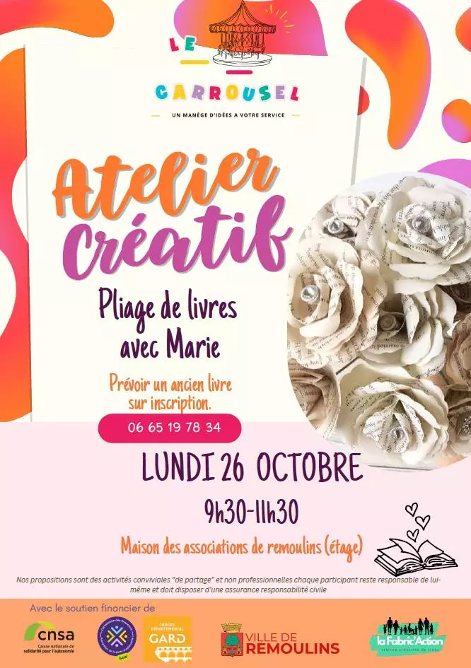 Atelier créatif - Pliage de livres