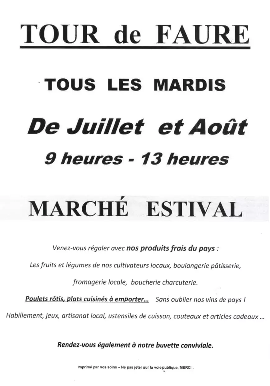 Marché Estival à Tour-de-Faure