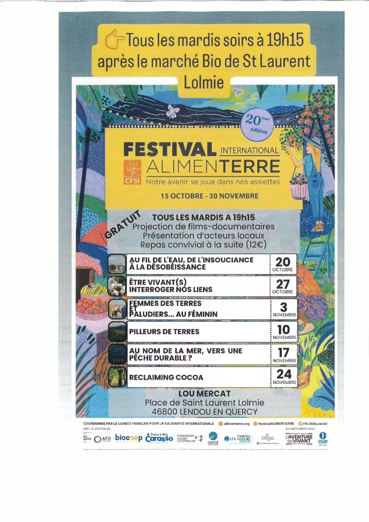 Festival international Alimenterre - 20e édition