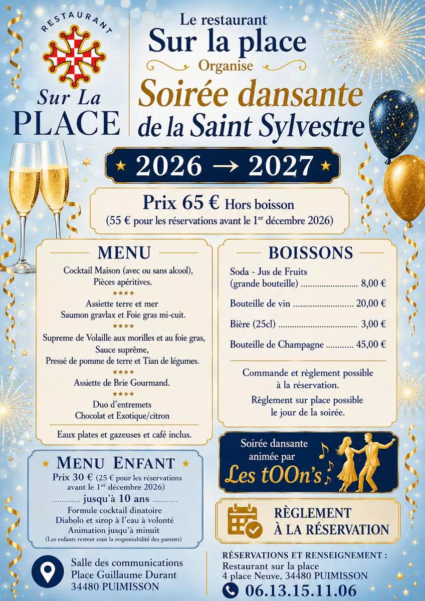 Repas de la Saint Sylvestre 2026