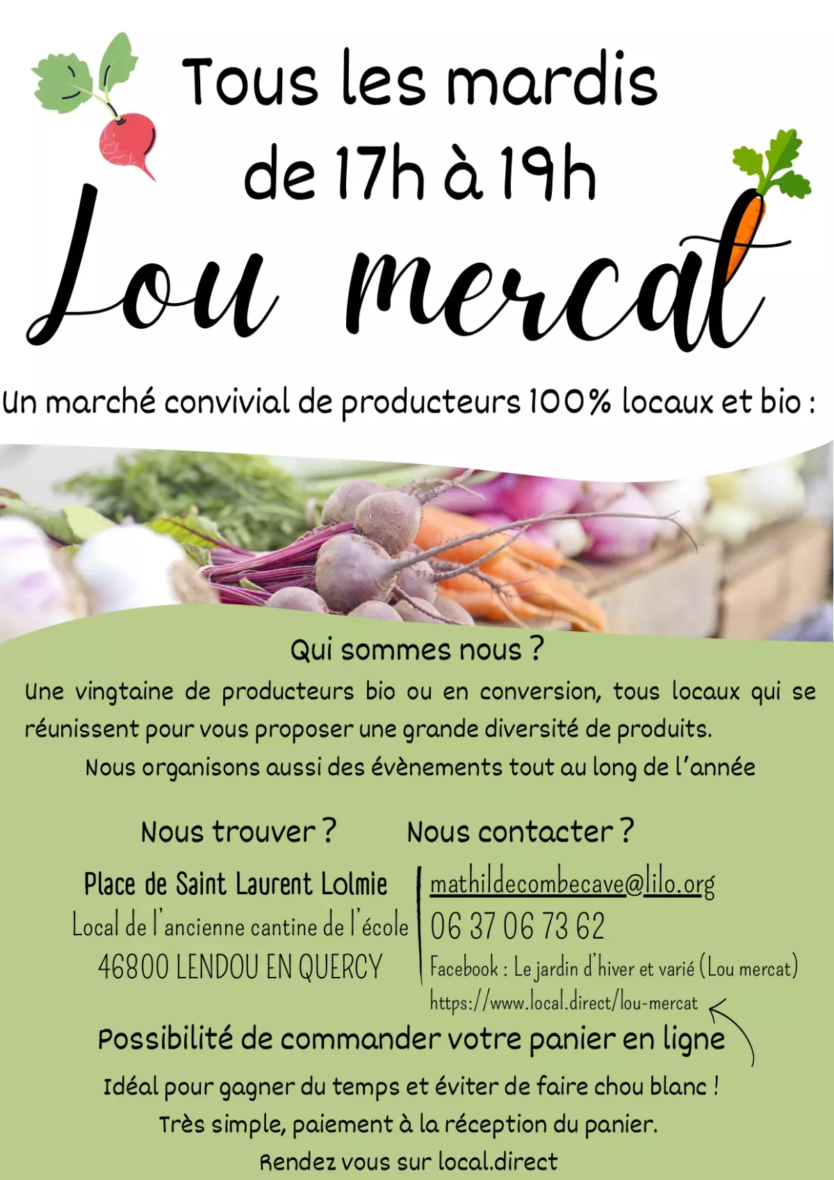 Marché bio à Saint-Laurent-Lolmie
