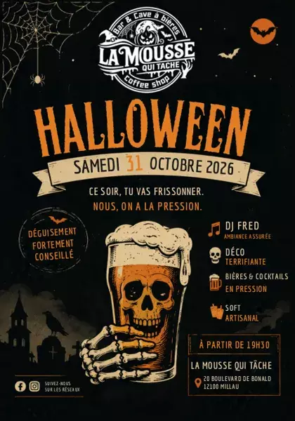 Soirée Halloween à la Mousse qui Tâche