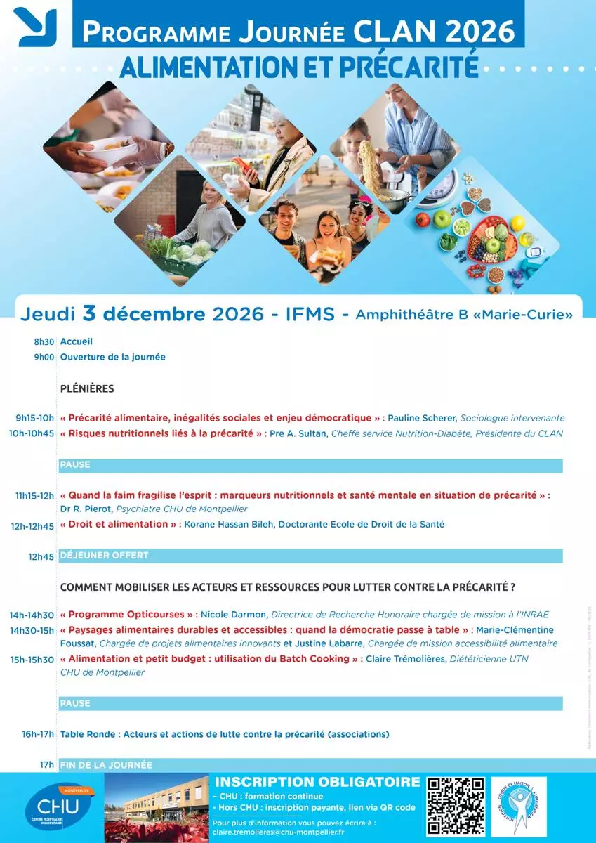 Alimentation et précarité - Journée CLAN CHU de Montpellier