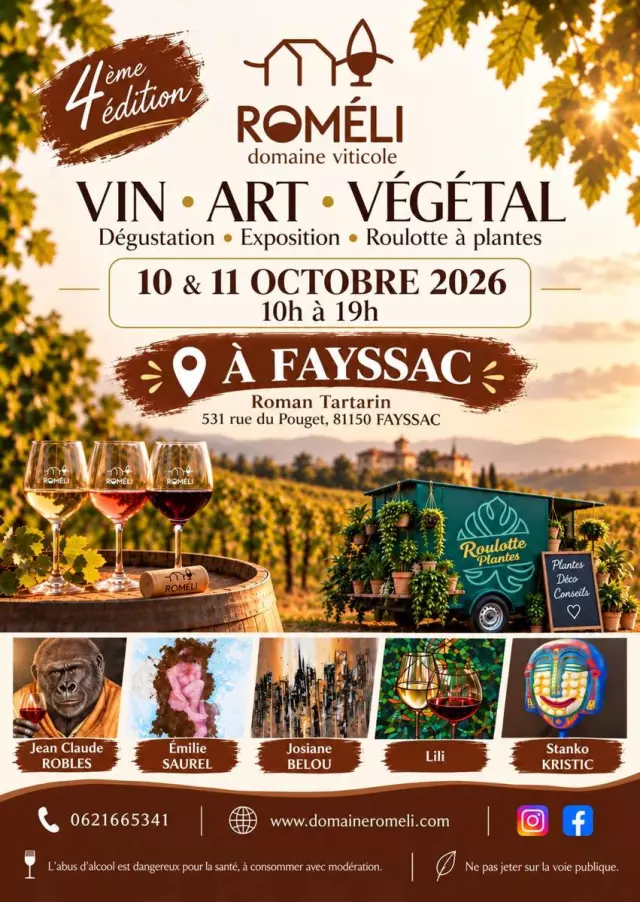 Week-end dégustation et exposition : Vin, Art & Végétal au Domaine Roméli