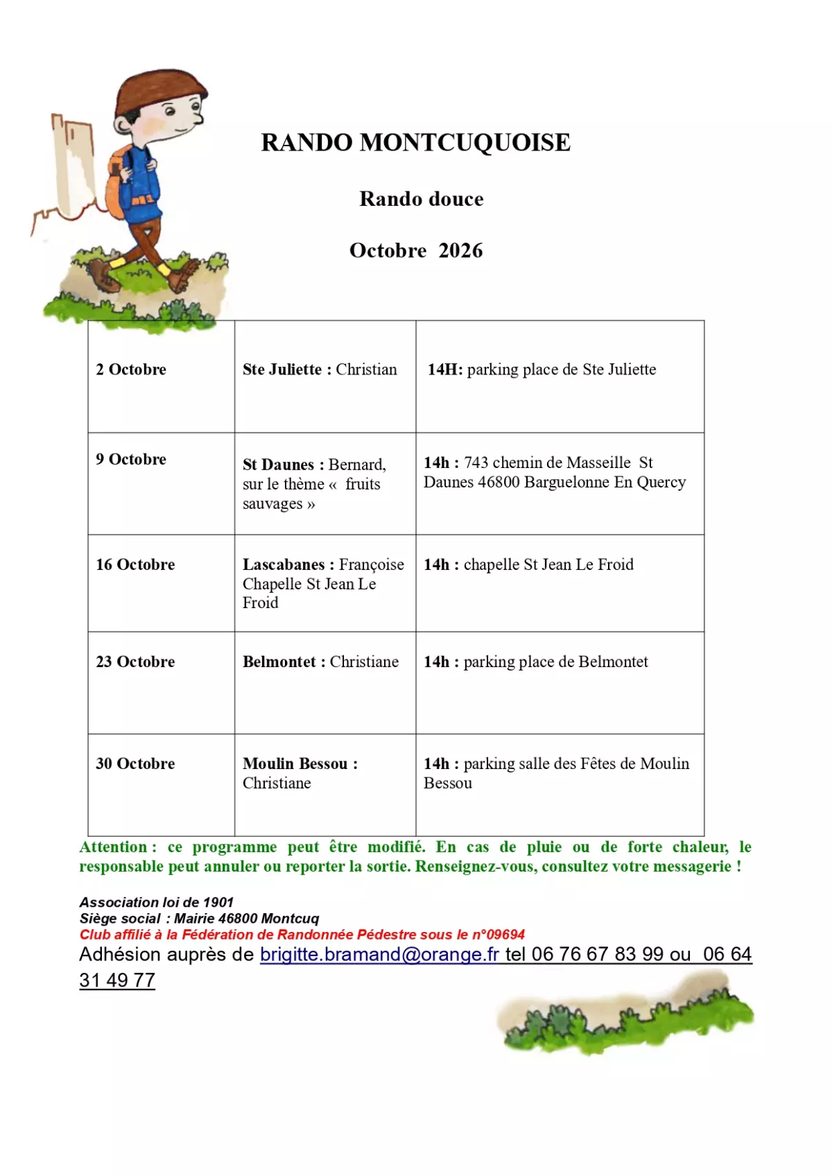 Randonnée douce avec la Rando Montcuquoise
