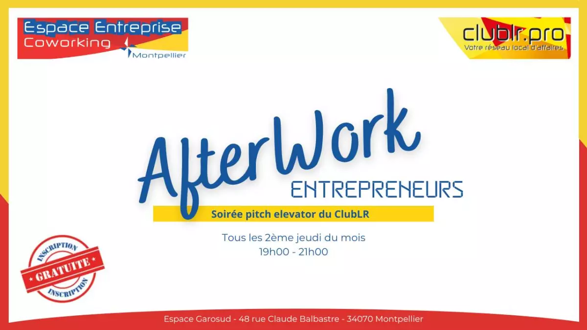 Afterwork Pitch Elevator Entrepreneur Montpellier - Décembre