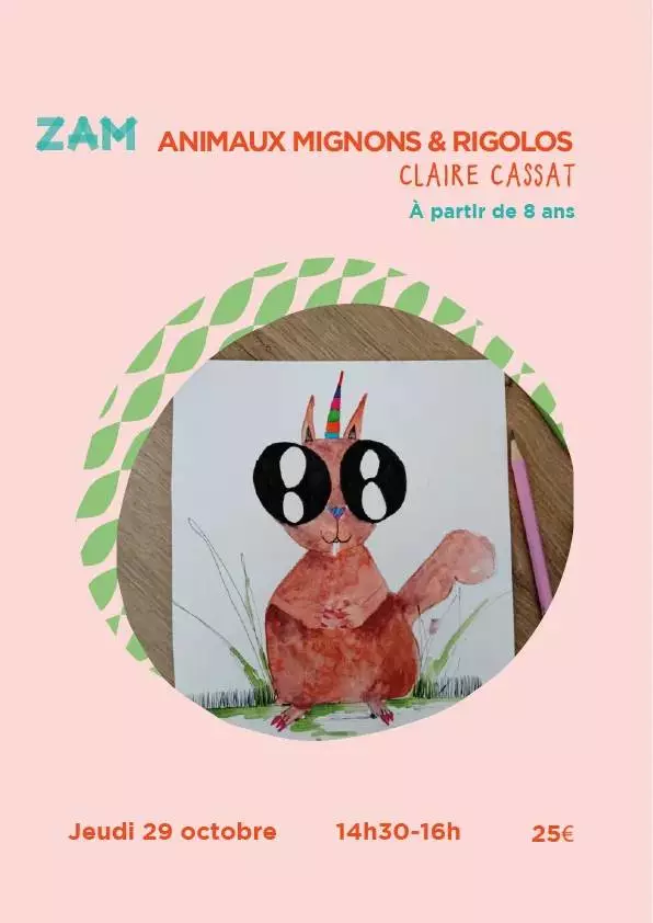 Atelier Animaux mignons et rigolos à l'aquarelle