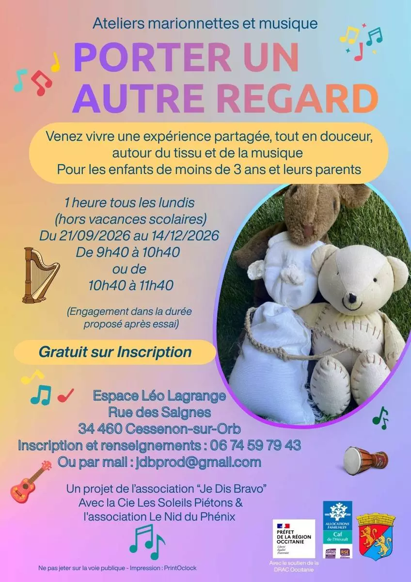 Porter un Autre Regard - Ateliers Marionnettes et Musique - Petite Enfance