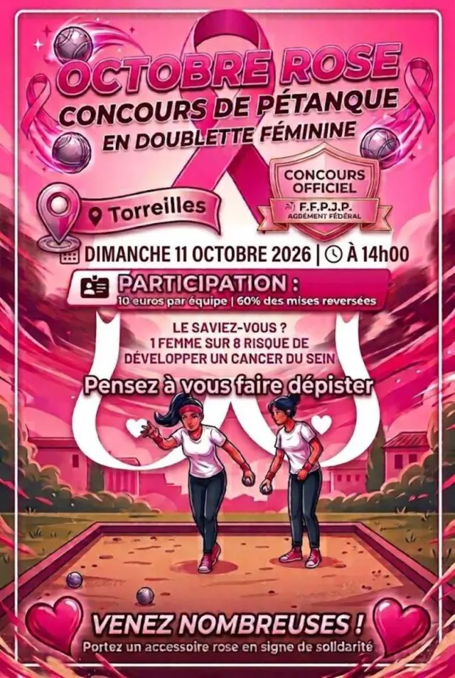 Concours de Pétanque au Profit d'Octobre Rose
