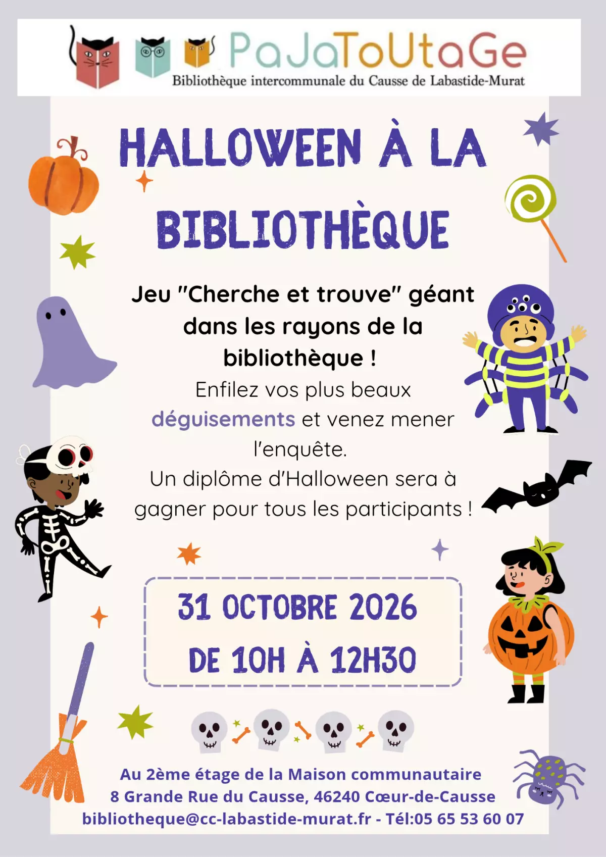 Halloween à la bibliothèque Pajatoutage