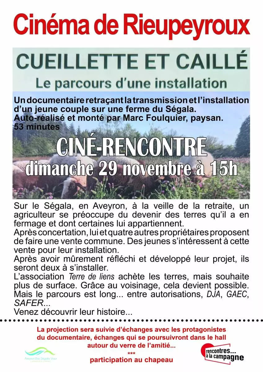 Ciné Rencontre - documentaire "Cueillette et Caillé"
