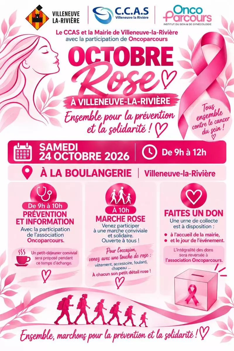 Octobre Rose à Villeneuve-la-Rivière