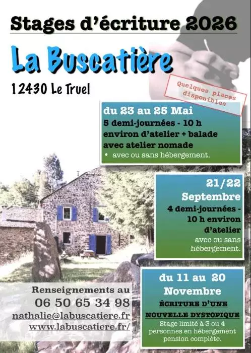 Stages d'écriture du printemps