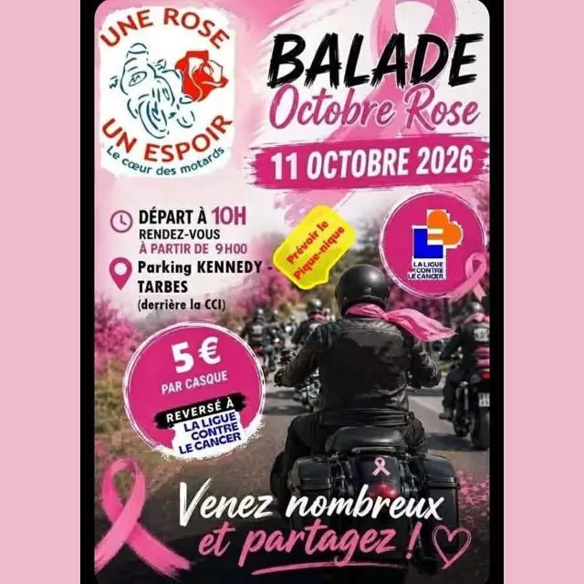 Balade à moto Octobre Rose