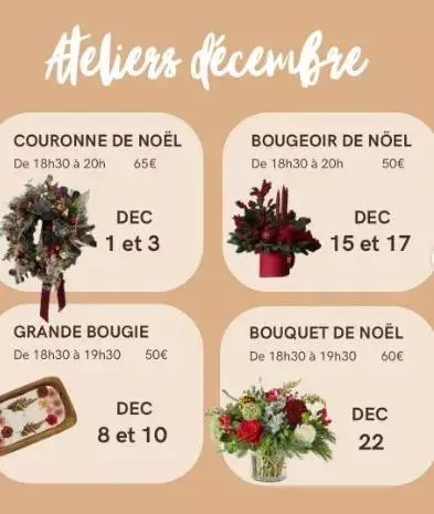 Atelier Art Floral : Couronne de Noël