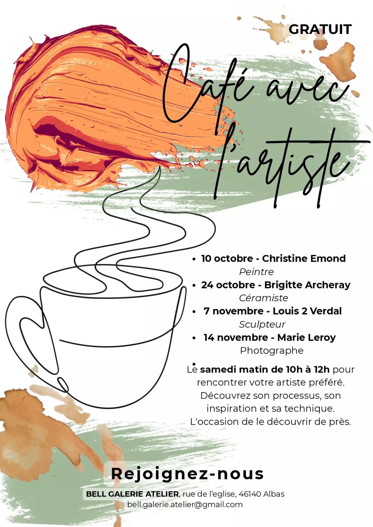 Café avec l'artiste à la Bell Galerie Atelier