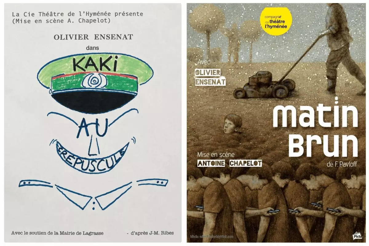 Kaki au crépuscule et Matin Brun de la cie de l'Hyménée Deux « seul en scène », un comédien, deux personnages.