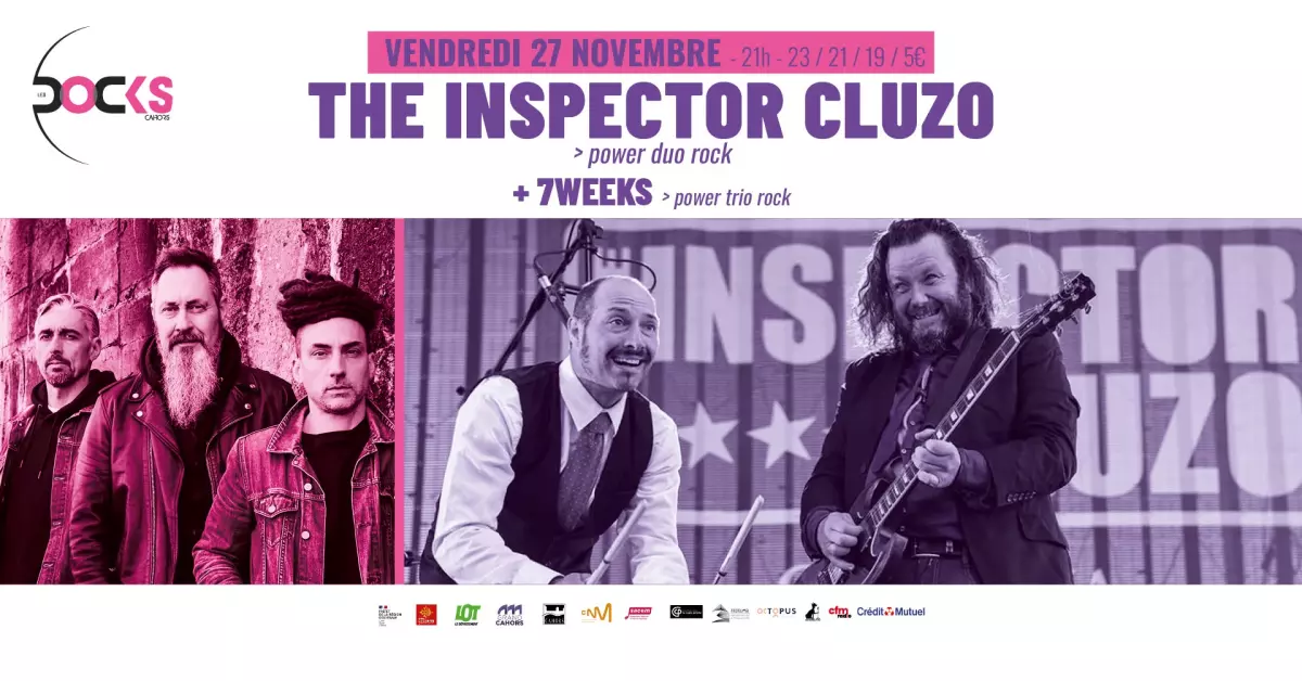Concert aux Docks : The Inspector Cluzo + 7 Weeks