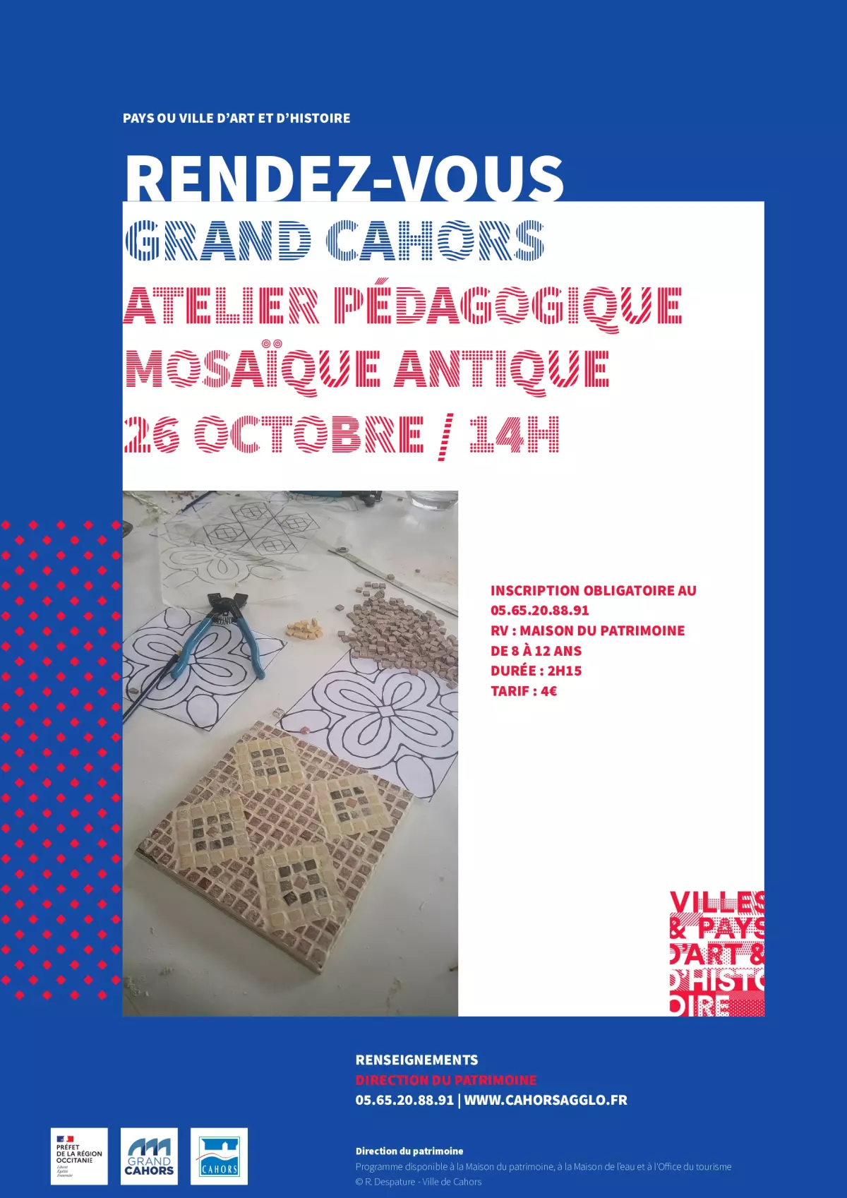 Atelier pédagogique : Mosaïque antique