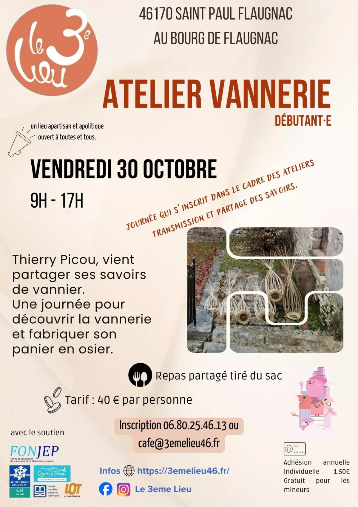 Atelier vannerie pour débutant(e)s au 3e lieu