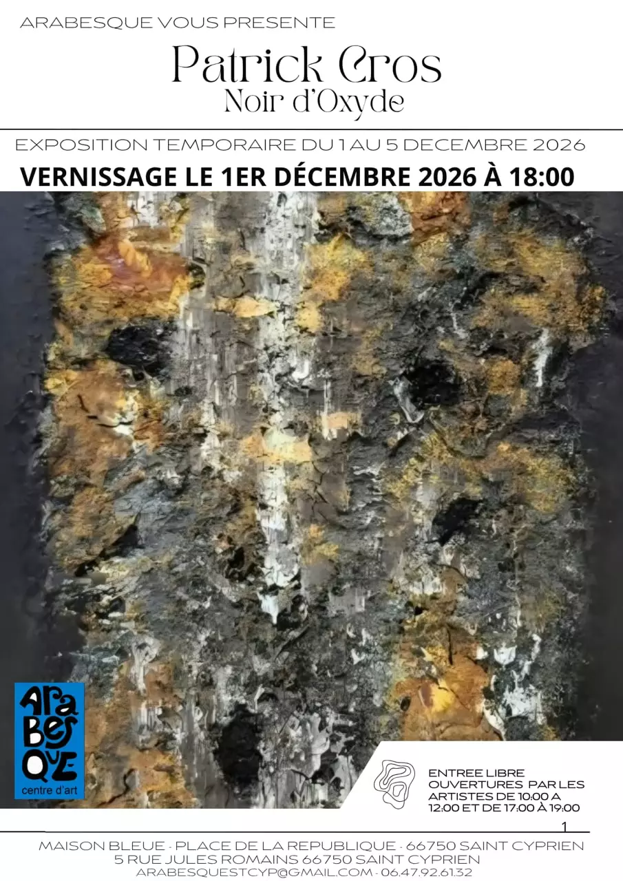 Exposition "Noir d'Oxyde" De Patrick Cros - Chez Arabesque