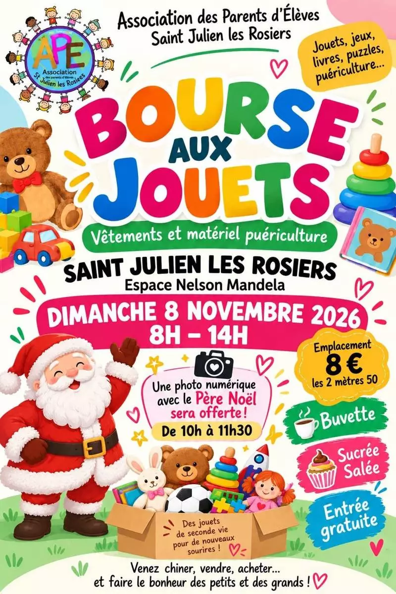 Bourse aux jouets, vêtements, matériel de puériculture