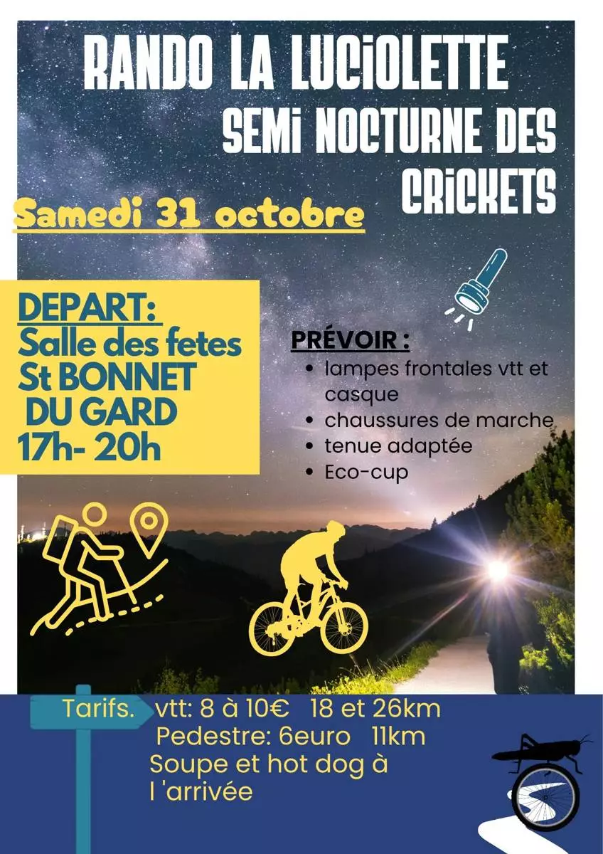 VTT et rando semi nocturne - La Luciolette