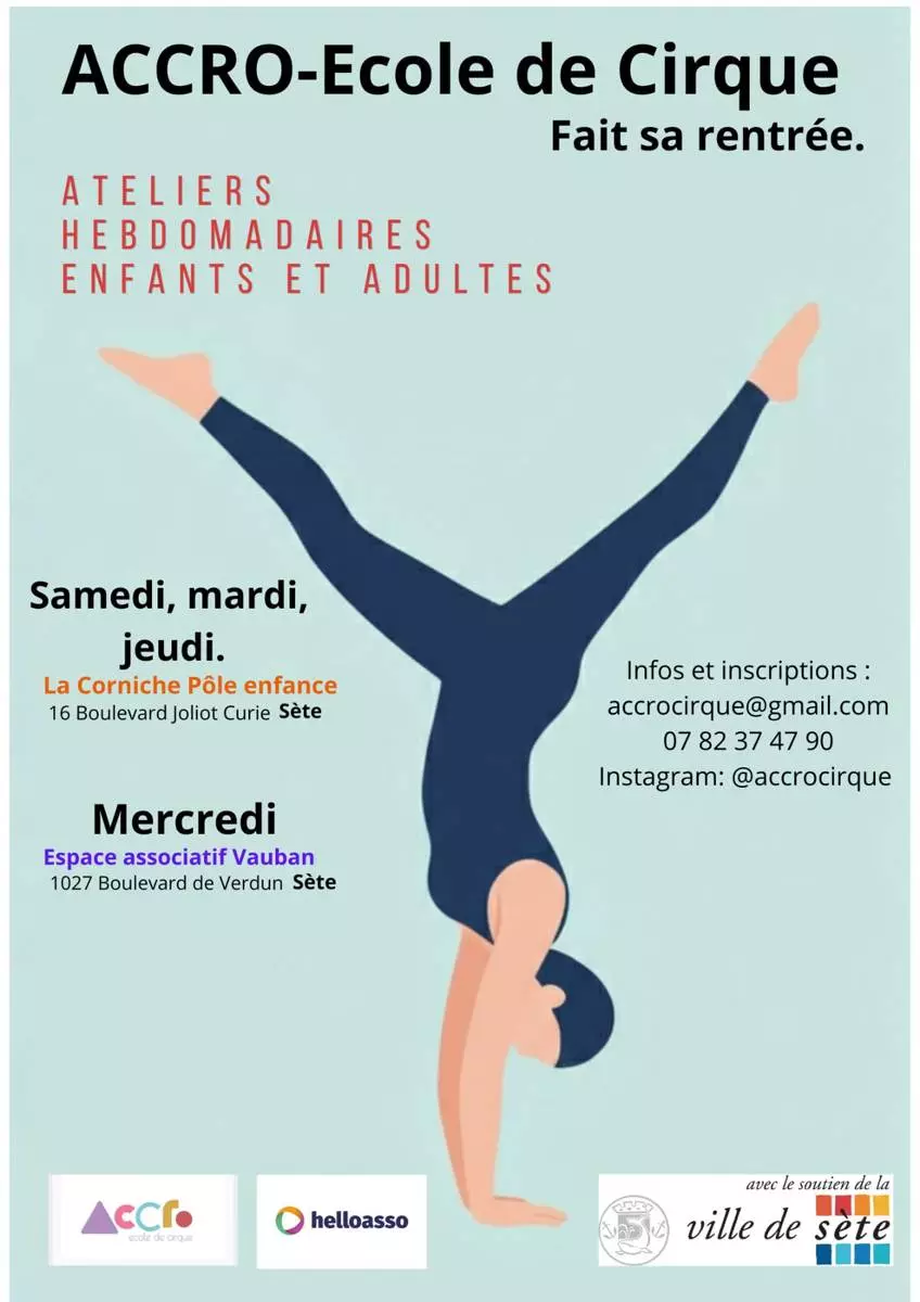 Ateliers de Cirque Hebdomadaires à Sète