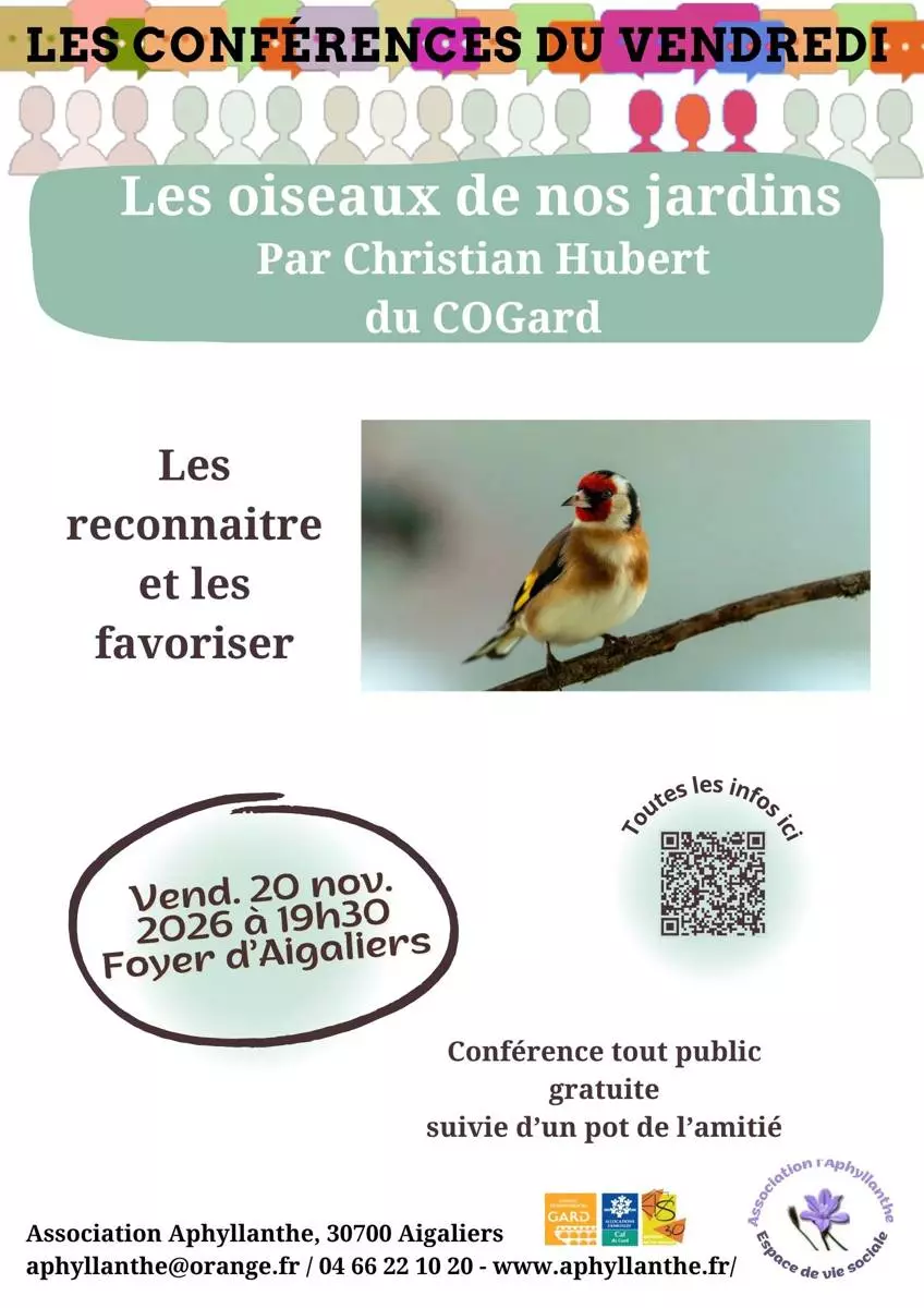 Conférence du vendredi : Les oiseaux de nos jardins