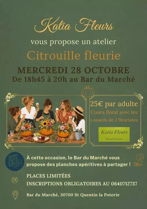 Atelier Créatif Adulte - Citrouille Fleurie